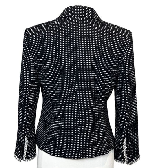 CLASSIQUES Entier Stretch Cotton Tweed Striped Collarless Notched Hem Jacket - Picture 3 of 6